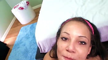 Stacey day 19 yo cutie big cock pov blowjob and huge load cum swallow