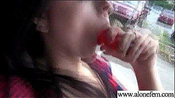 Solo horny amateur girl get dildo toys in holes video 08