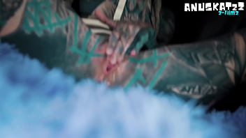 Skinny inked teen masturbation squirts gaping and prolapse solo play