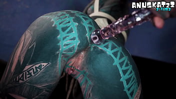 Skinny inked teen masturbation squirts gaping and prolapse solo play