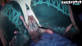 Skinny inked teen masturbation squirts gaping and prolapse solo play