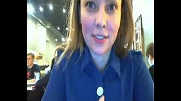 Cam model strips and flashes in very crowded cafe on webcam