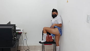 Student with toy in the principal's office