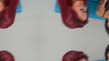 Hot secretaries seduce their black boss to fuck