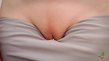 Roundest butt puffiest cameltoe tall slim brunette stretching in biker leggings