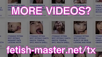 Japanese asian tongue spit fetish