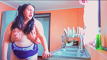 My horny stepmother wanted to fuck in the kitchen; a wish granted