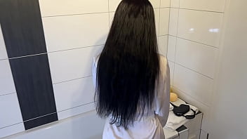 Stepmom caught stepson jerking off in her bathroom