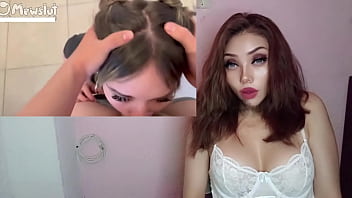 Masturbandome con la caliente chica tragona de semen