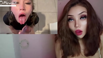 Masturbandome con la caliente chica tragona de semen