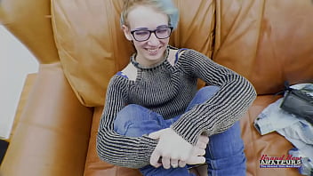 Petite exotic coed raven rubs her twat and gets jizzed sucking a cock