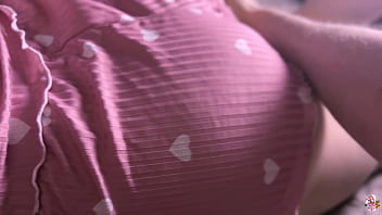 Busty roommate girl wants to get cum on pussy after hard fuck before night