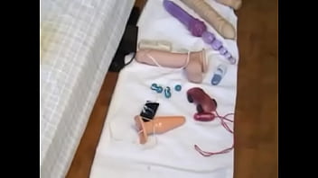 Slut masturbates and sucks cock