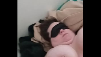 Fat bitch plays with her boobs