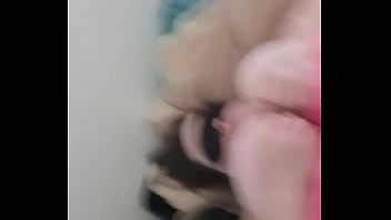 Fat bitch plays with her boobs