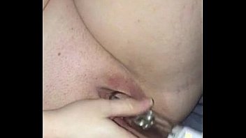 Chubby girl pleasures her wet pussy with dildos