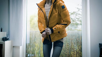 Hot milf in nylons and winterjacket