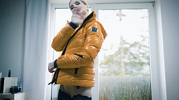 Hot milf in nylons and winterjacket