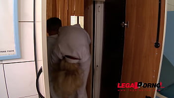 Blonde bdsm slut kiara lord tied up & pissed all over while sucking cock gp723