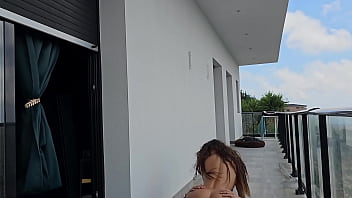 Fucking on the balcony with a hot neighbor