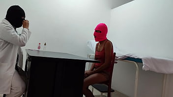 The doctor gives special attention and sensual massage to his female patient