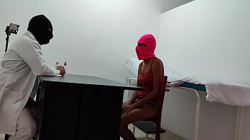 The doctor gives special attention and sensual massage to his female patient