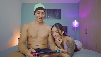 I won a game after sucking my stepbrother's big cock