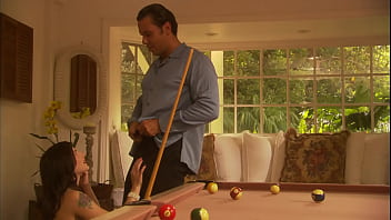 After losing a game of pool she gives her ass to her husband