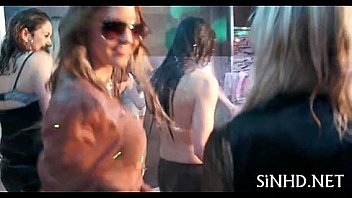 Soaking wet group oral sex