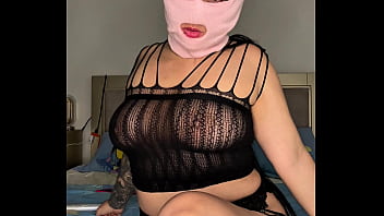 Naughty masked babe pounds her pussy for more pleasure