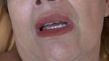 Stepmother asks me to cum on her tits in full orgasm she loves cumshots