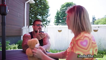 Shake the snake a teen with big tits is fucked really hard by stepdad