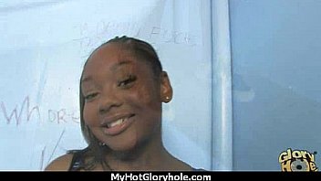 Ebony Slut Fucks A White Gloryhole Cock In Her First Interracial Scene 12 thumbnail