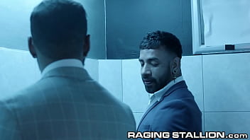 Dark Skinned Hunks Fuck In Public Bathroom thumbnail