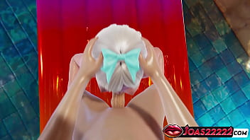 Luna the sexy blonde – 3d hentai animation of blue bikini fun tongue licking for big dick and deepthroat hard fuck with cumshot in honey select 2