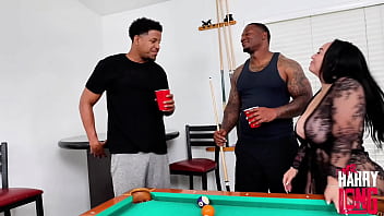 Sexy big booty milf gets shared by two massive bbc’s