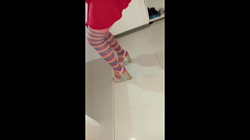 Taking pictures of her tits her boyfriend comes in and they fuck he shoots his cum on her round ass