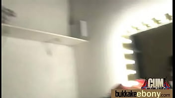 Ebony gets fucked in all holes by a group of white dudes 19