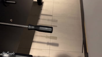 Cute girl prefers to play with the cock in the game room risky public