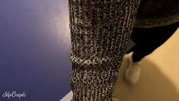 Cute girl prefers to play with the cock in the game room risky public