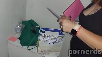 Nasty slut scarlett eats 11 loads on her birthday cake at adult video arcade