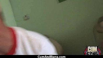 Horny ebony bukkake gangbang 16