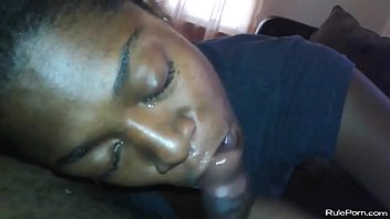 Ebony babe sucking black hubbys dong