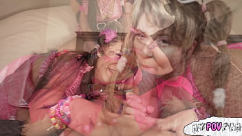 My stepsister surpised me with a rave threesome