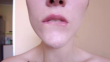 Lips and saliva teasing