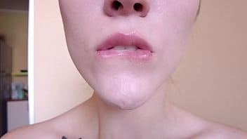 Lips and saliva teasing