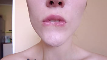 Lips and saliva teasing