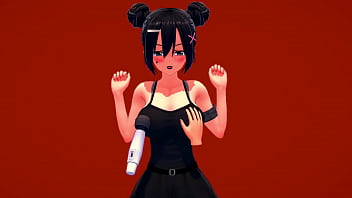 Девушка гот прыгает на члене