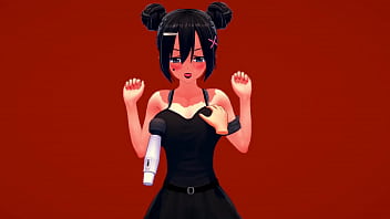 Девушка гот прыгает на члене