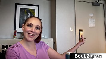 Voluptuous red headed bombshell comes over for a passionate casual fuck